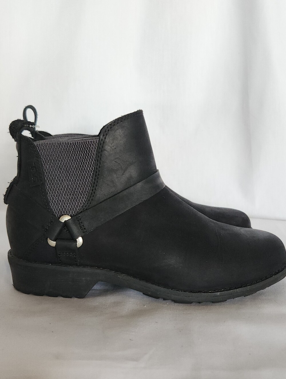 Teva Black Ellery Chelsea Waterproof Boots Slip In Fall Winter Size 6.5